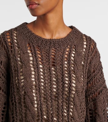 Pullover in misto cotone e iuta | Brunello Cucinelli