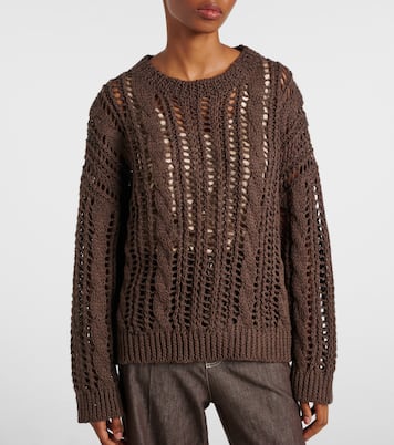 Pullover in misto cotone e iuta | Brunello Cucinelli