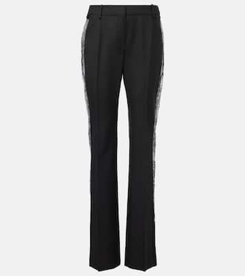 Pantaloni regular in lana con pizzo | Nina Ricci