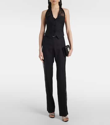 Pantaloni regular in lana con pizzo | Nina Ricci