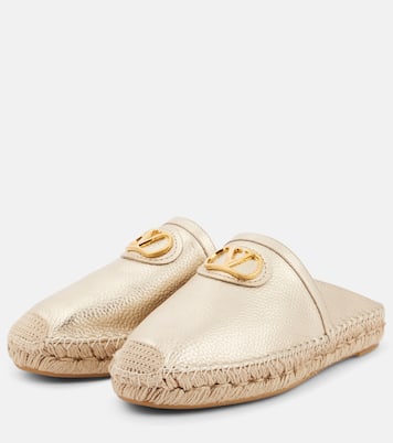 Espadrilles VLogo Signature en cuir métallisé | Valentino Garavani