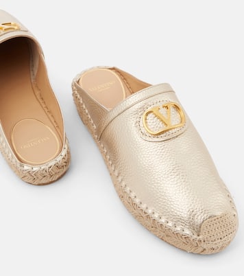 Espadrilles VLogo Signature en cuir métallisé | Valentino Garavani