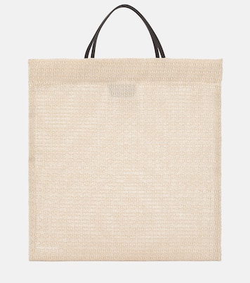 Barn leather-trimmed tote bag | The Row