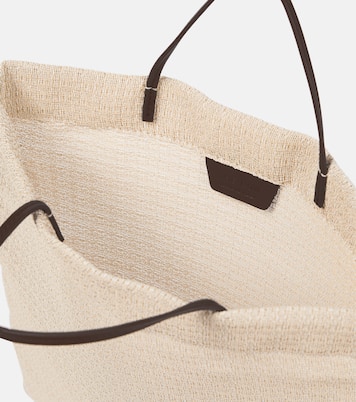 Barn leather-trimmed tote bag | The Row