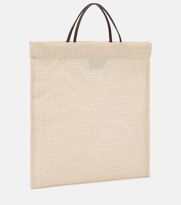 Barn leather-trimmed tote bag | The Row
