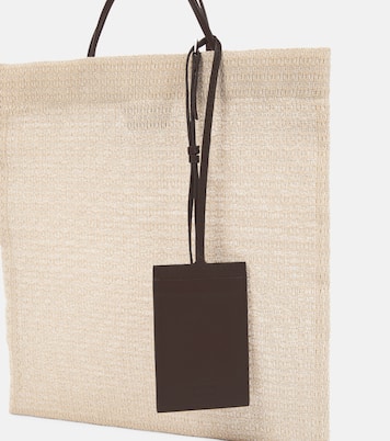 Barn leather-trimmed tote bag | The Row