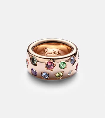 Bague Iconica Large en or rose 18 ct et pierres précieuses | Pomellato