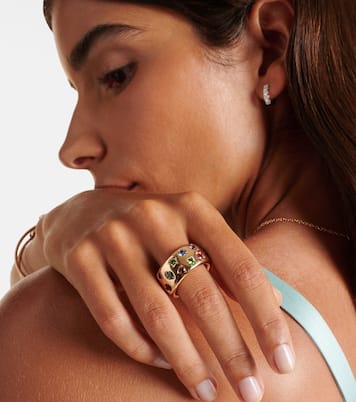 Bague Iconica Large en or rose 18 ct et pierres précieuses | Pomellato