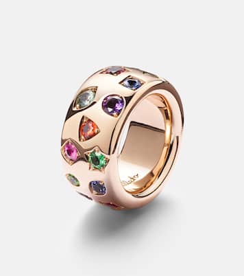 Bague Iconica Large en or rose 18 ct et pierres précieuses | Pomellato