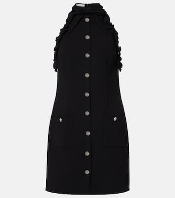 Bow-detail wool-blend crêpe minidress | Alessandra Rich