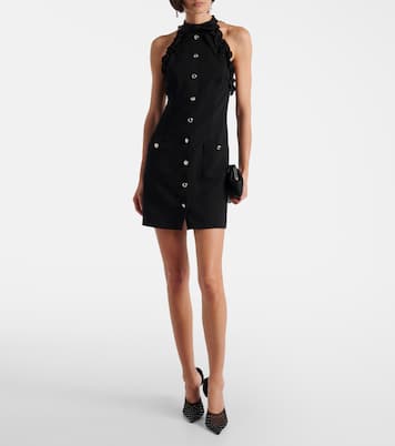 Bow-detail wool-blend crêpe minidress | Alessandra Rich