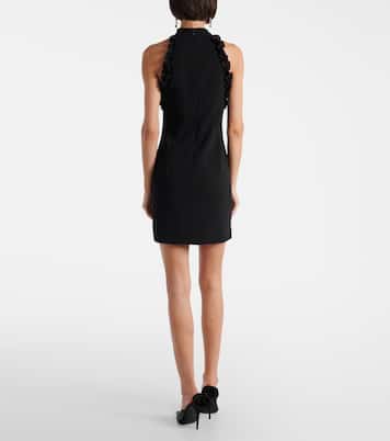 Bow-detail wool-blend crêpe minidress | Alessandra Rich