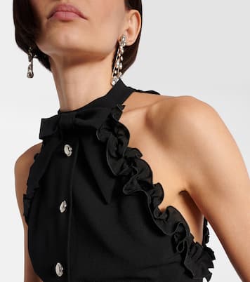 Bow-detail wool-blend crêpe minidress | Alessandra Rich