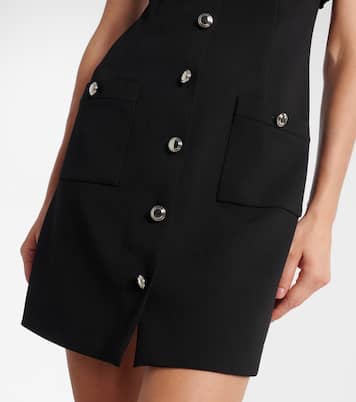 Bow-detail wool-blend crêpe minidress | Alessandra Rich