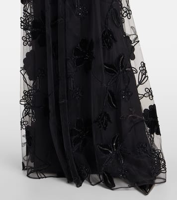 Embroidered tulle and velvet gown | Elie Saab