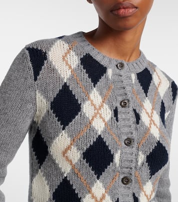 Argyle cashmere cardigan | Prada