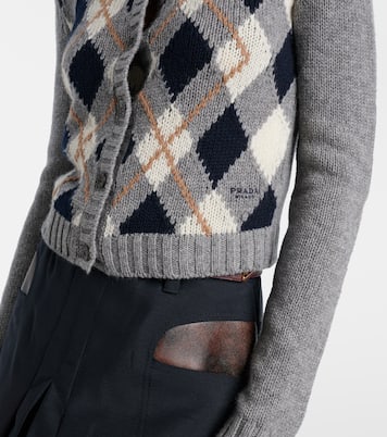 Argyle cashmere cardigan | Prada