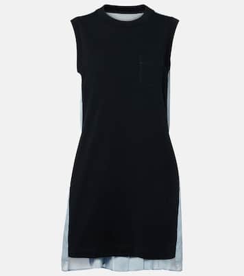 Vestido corto de jersey de algodón | Sacai