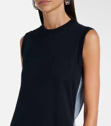Vestido corto de jersey de algodón | Sacai