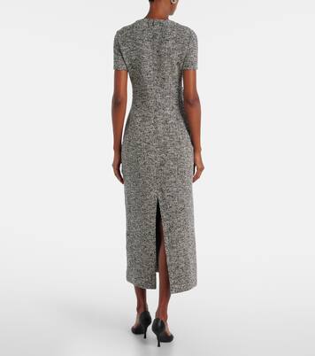 Vestido largo de tweed en mezcla de algodón | Oscar de la Renta