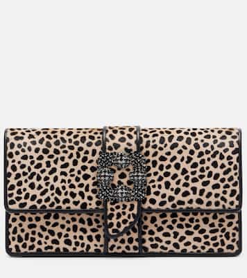 Capri embellished calf hair clutch | Manolo Blahnik