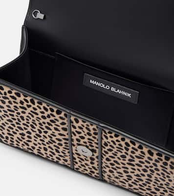 Capri embellished calf hair clutch | Manolo Blahnik