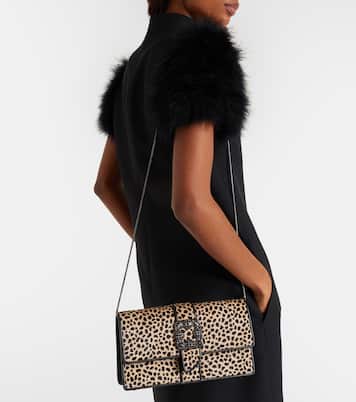 Capri embellished calf hair clutch | Manolo Blahnik