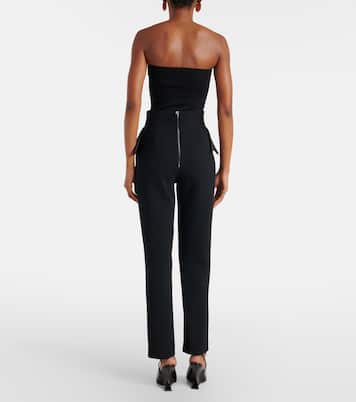 Pantalones slim Relate de satén con peplum | Maticevski