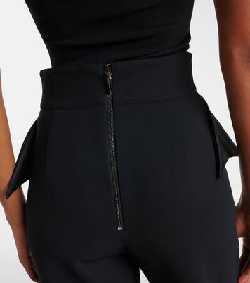 Pantalones slim Relate de satén con peplum | Maticevski