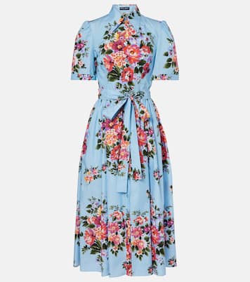Floral belted cotton poplin shirt dress | Dolce&Gabbana