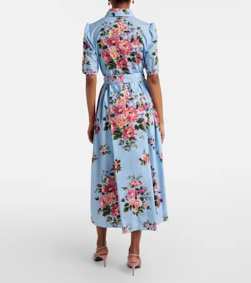 Floral belted cotton poplin shirt dress | Dolce&Gabbana
