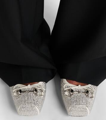 Horsebit embellished leather ballet flats | Gucci