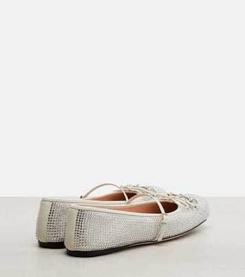Horsebit embellished leather ballet flats | Gucci