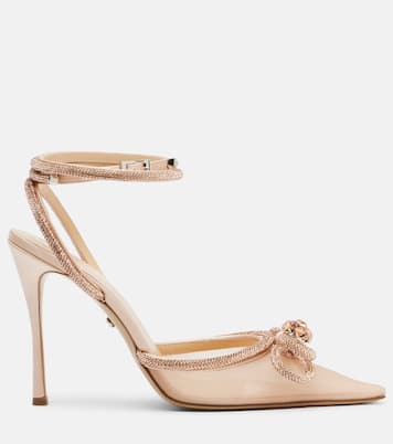 Double Bow 110 mesh slingback pumps | Mach & Mach