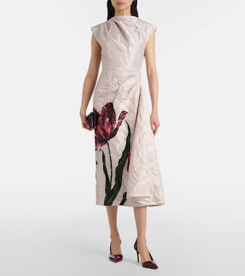 Bedrucktes Midikleid aus Satin | Erdem