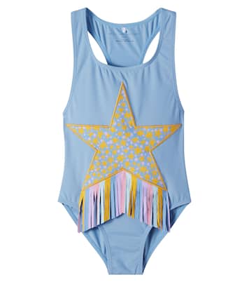 Fringed embroidered swimsuit | Stella McCartney Kids