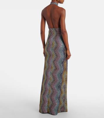 Vestido de fiesta de lamé con aberturas y lentejuelas | Missoni