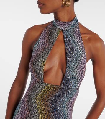 Vestido de fiesta de lamé con aberturas y lentejuelas | Missoni
