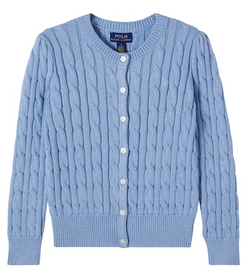 Cable-knit cotton-blend cardigan | Polo Ralph Lauren Kids