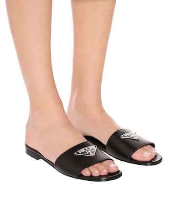 Leather slides | Prada