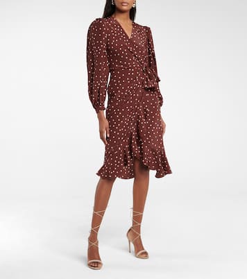 Geography Of Life polka-dot crêpe wrap dress | Johanna Ortiz