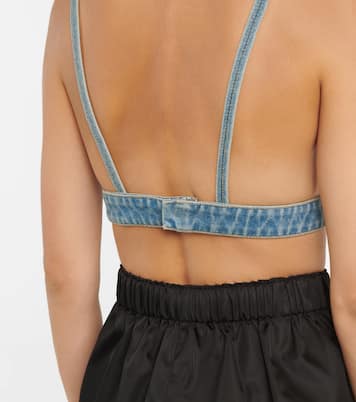 Brassière en jean à logo | Prada