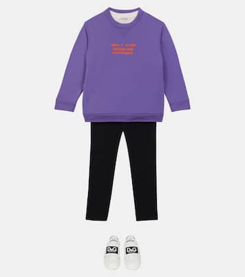 Felpa in cotone con stampa | Dolce&Gabbana Kids