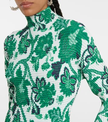 Textured floral turtleneck top | Etro