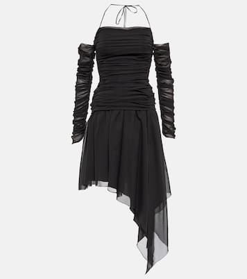 Ruched silk-blend minidress | Blumarine