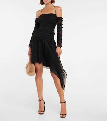Ruched silk-blend minidress | Blumarine