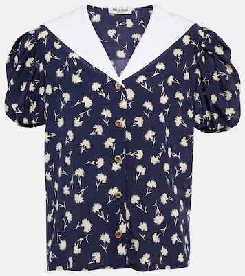 Blusa in crêpe de chine di seta | Miu Miu