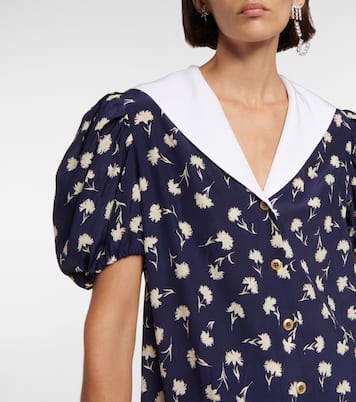 Blusa in crêpe de chine di seta | Miu Miu
