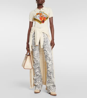 Embroidered wool and linen bodysuit | Etro