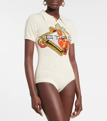 Embroidered wool and linen bodysuit | Etro